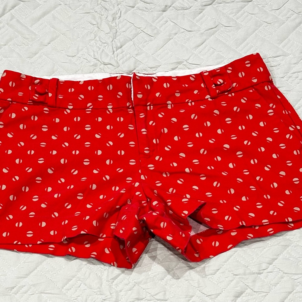 Banana Republic Red Print Shorts Womens 6 Sloan Fit Casual Summer